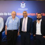 רועי אברהמי,ראש מחלקת חדשנות נמל אשדוד ניסן לוי,מנכ"ל נמל אשדוד ד"ר יוסי ורדי, שותף מייסד פיטנגו שאול שניידר, יו"ר דירקטוריון נמל אשדוד, צילום: פבל טולצ'ינסקי